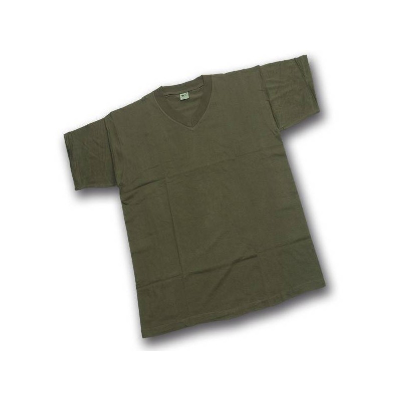 Maglietta T-shirt Patton in cotone verde collo V