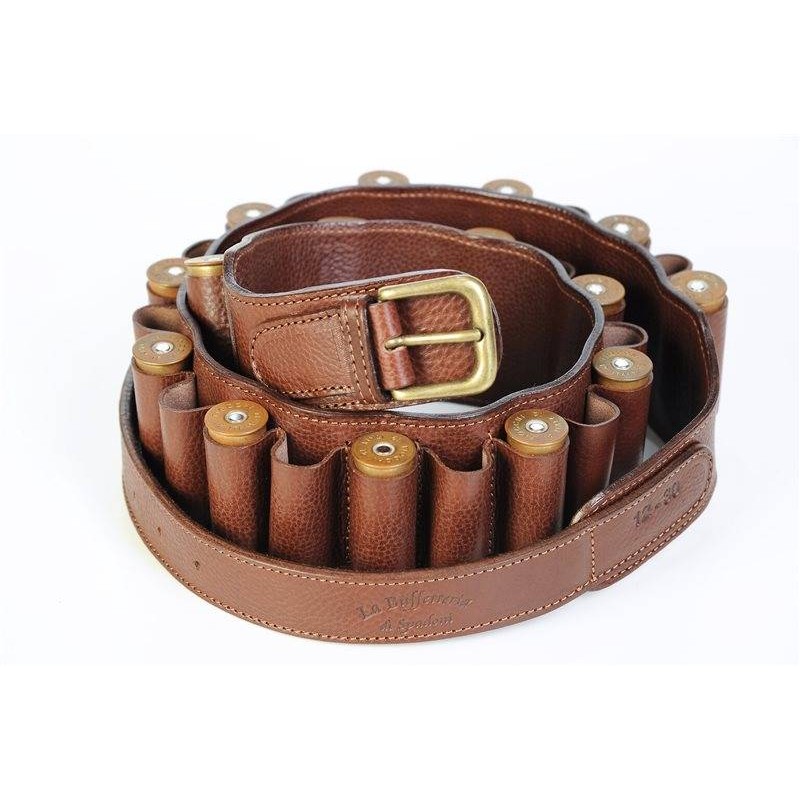 Cartuccera fucile in cuoio 30 celle aperte Buffetteria Spadoni