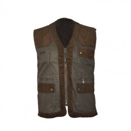 Gilet Patton con riporti in velluto