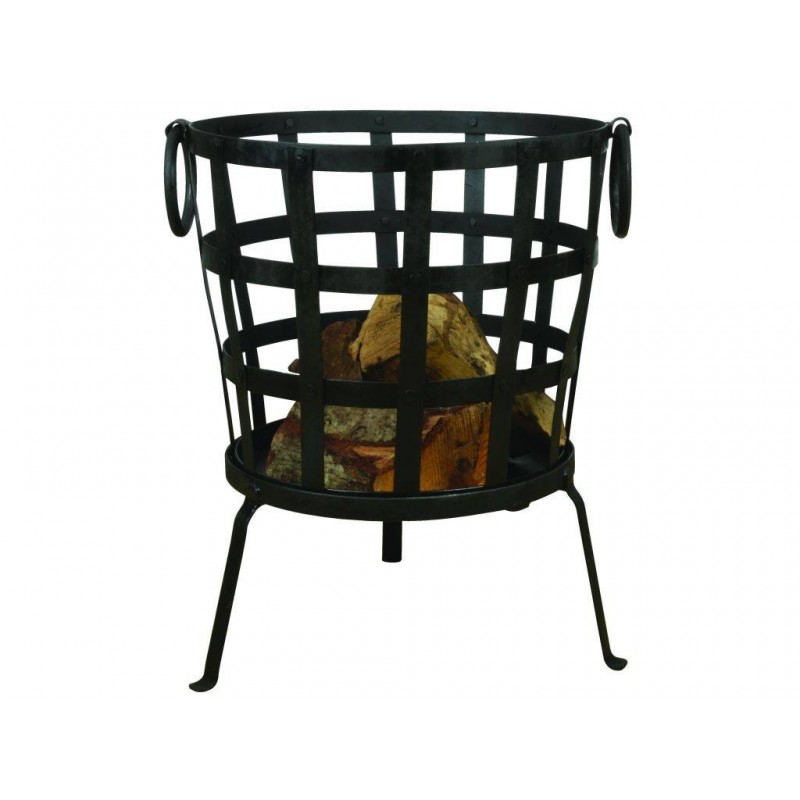 Braciere a cestino in metallo riciclato