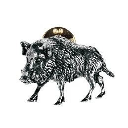 Spilla in peltro raffigurante cinghiale di traverso