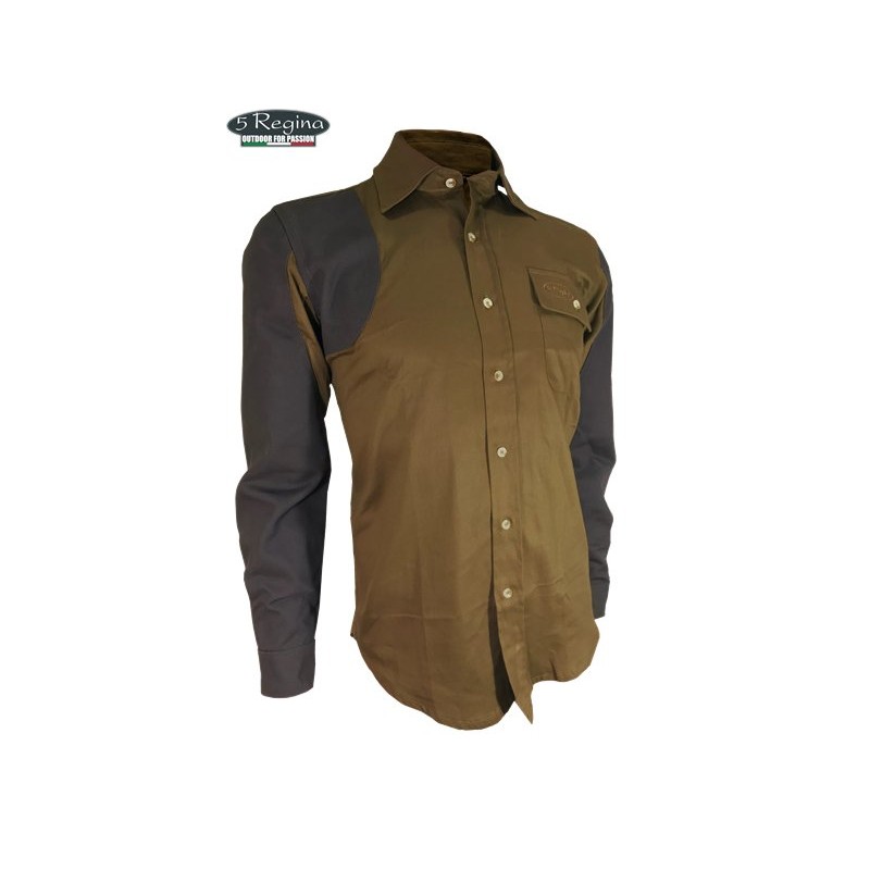 Camicia Quinta Regina modello Woodcock tabacco/verde Camicia Quinta Regina modello Woodcock tabacco/verde