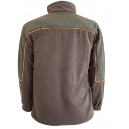 Felpa Blatex 498 in pile 1/2 zip verde con marsupio e inserti