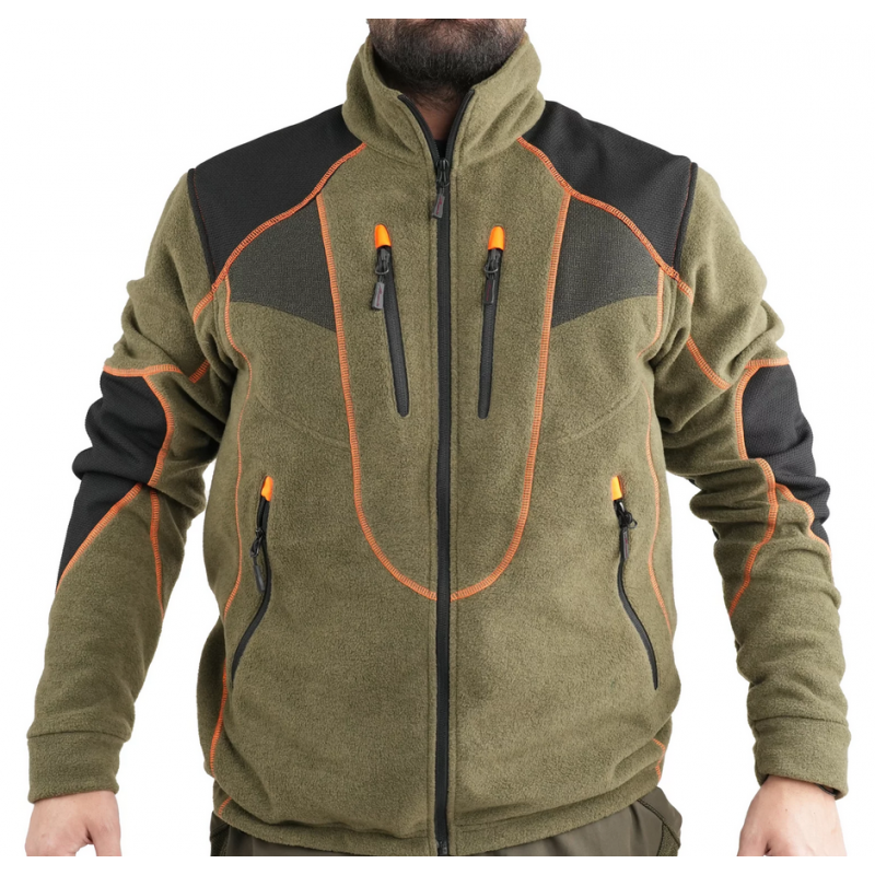 Giacca Masseria Fleece New Orleans Arancio fluo Giacca Masseria Fleece New Orleans Arancio fluo