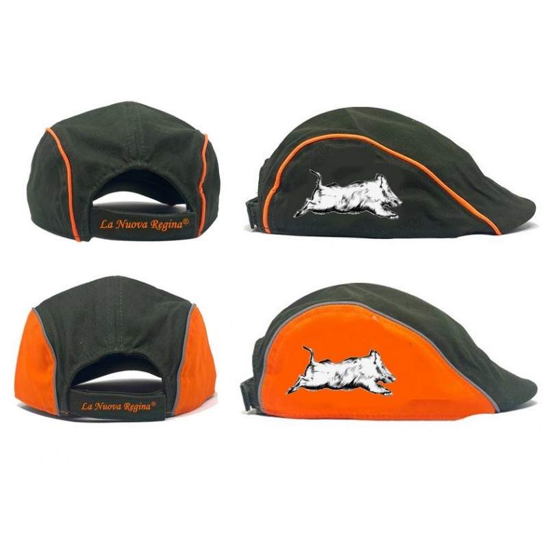 Coppola Nuova Regina con ricamo CINGHIALE IN CORSA