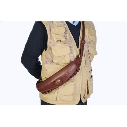 Cartuccera fucile in cuoio 25 celle coperte Buffetteria Spadoni