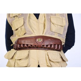 Cartuccera fucile in cuoio 25 celle coperte Buffetteria Spadoni