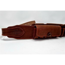 Cartuccera per fucile in cuoio marrone 24 celle coperte 271