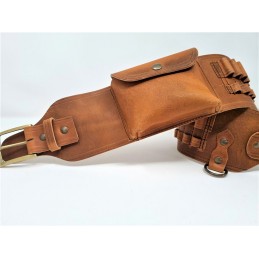 Cartuccera per carabina Pellame Old Style 20 celle con tasca 385