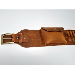 Cartuccera per carabina Pellame Old Style 20 celle con tasca 385