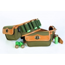 Cartuccera per fucile 16 celle elastiche e doppia tasca