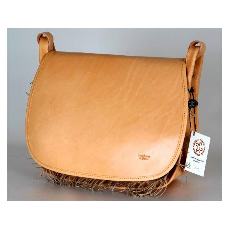 Borsa Carniere in vacchetta naturale con rete