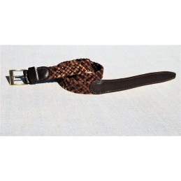Cintura pantalone cuoio e cotone intrecciato