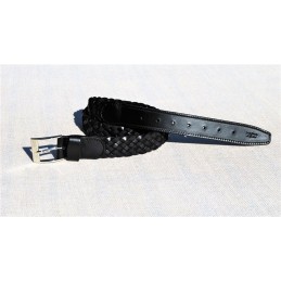 Cintura pantalone cuoio e cotone intrecciato