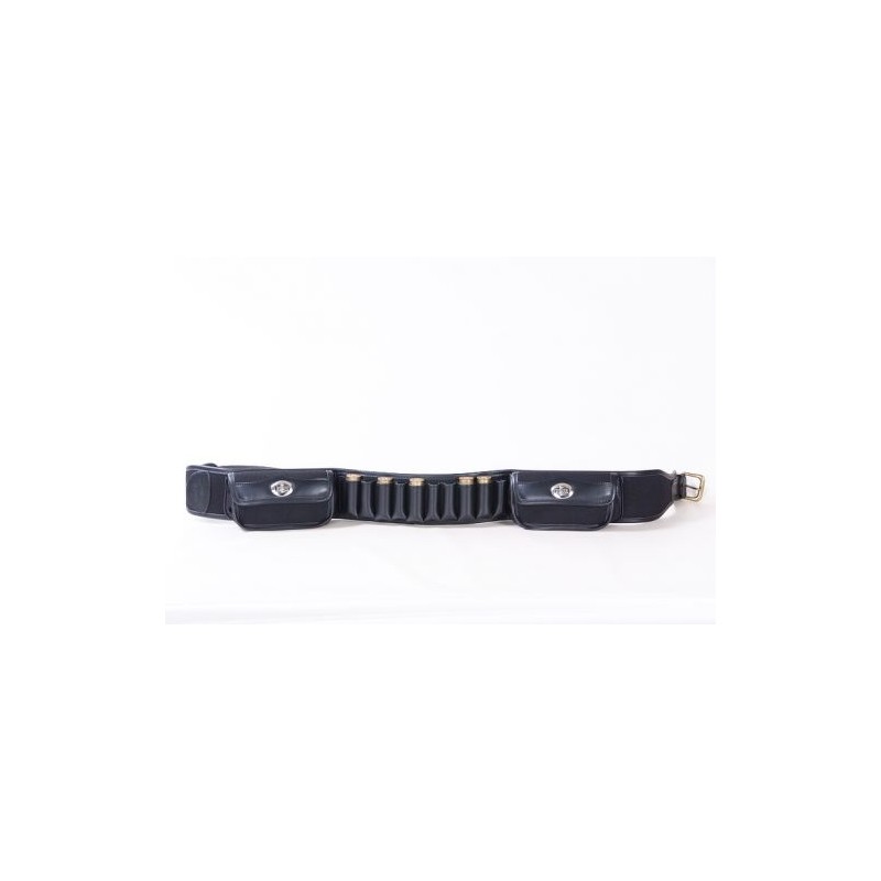 Cartuccera fucile in cordura nera con tasche Buffetteria Spadoni Cartuccera fucile in cordura nera con tasche Buffetteria Spadoni
