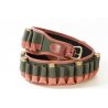Cartuccera fucile in cordura verde e cuoio 30 celle Buffetteria Spadoni