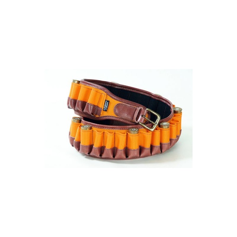 Cartuccera fucile in cordura alta visibilità e cuoio 30 celle Cartuccera fucile in cordura alta visibilità e cuoio 30 celle