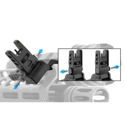 AR15 - Tacca di mira anteriore Flip Up inclinata di 45° - AR15 - Tacca di mira anteriore Flip Up inclinata di 45° -