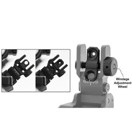 AR15 - Tacca di mira posteriore Flip Up inclinata di 45° -
