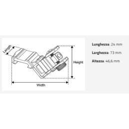 AR15 - Tacca di mira posteriore Flip Up inclinata di 45° -