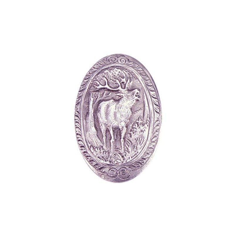 Coccia con cervo placcata in argento. Coccia con cervo placcata in argento.
