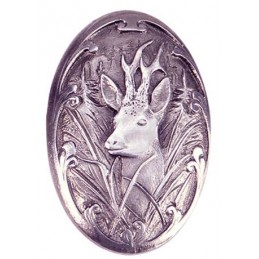 Coccia con capriolo placcata in argento.