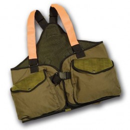 Trisacca Patton verde con inserti arancio