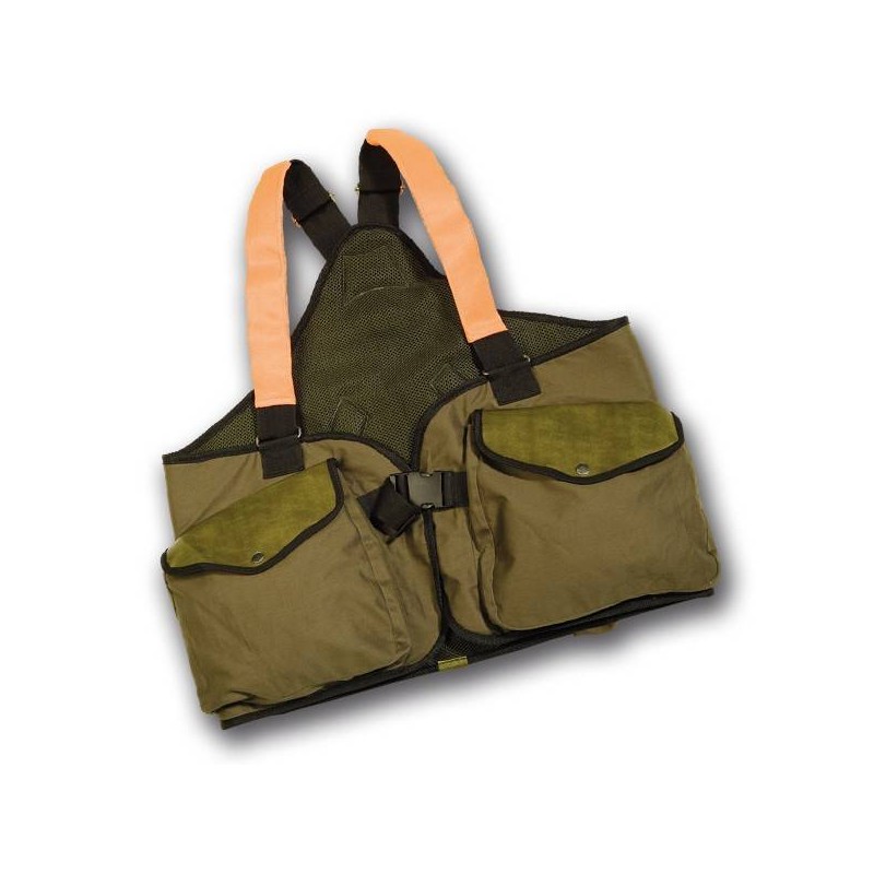 Trisacca Patton verde con inserti arancio