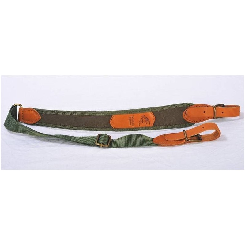 Cinghia fucile cordura e cuoio con stampo Beccaccia Buffetteria Cinghia fucile cordura e cuoio con stampo Beccaccia Buffetteria